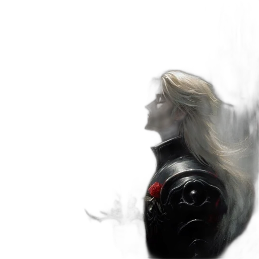 hair, dragon, sword, face transparent PNG cut-out