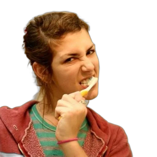 face, food, jacket, woman transparent PNG cut-out