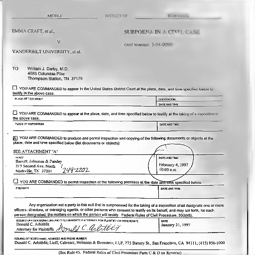 subpoena, civil, case, vanderbilt transparent PNG cut-out