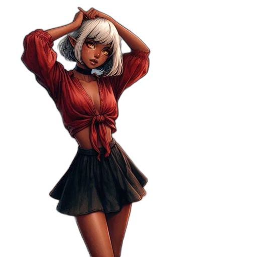 dress, concept art, comic book art, fantasy art transparent PNG cut-out