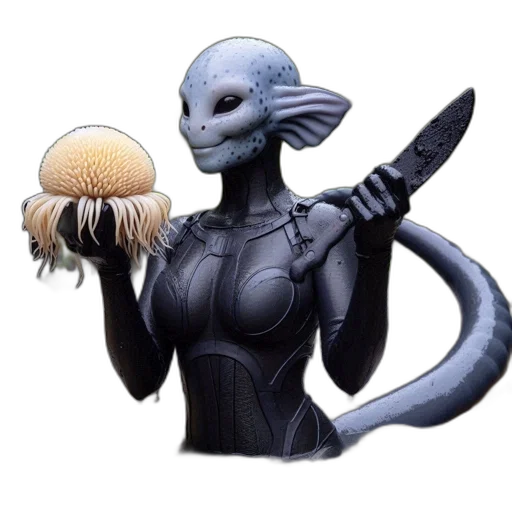 creature, hair, mask, robot transparent PNG cut-out