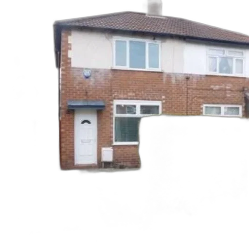 building, 3d render, two-story, brick transparent PNG cut-out