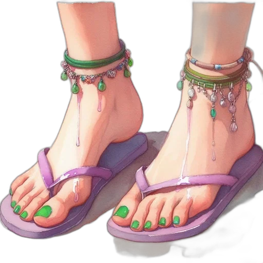 shoes, jewelry, watercolor, photorealistic transparent PNG cut-out