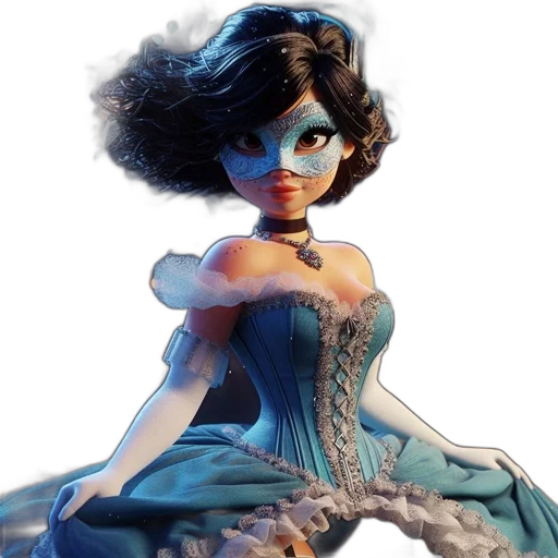 dress, crown, concept art, 3d render transparent PNG cut-out