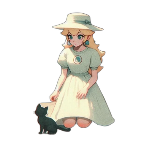 dress, staff, hat, animal transparent PNG cut-out