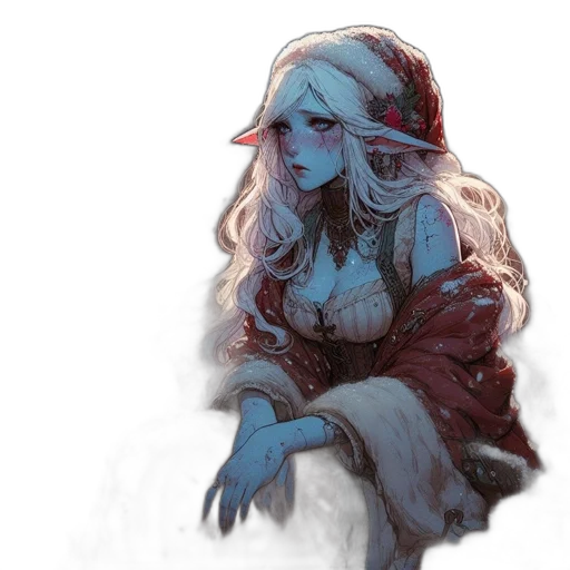 dress, hat, face, creature transparent PNG cut-out