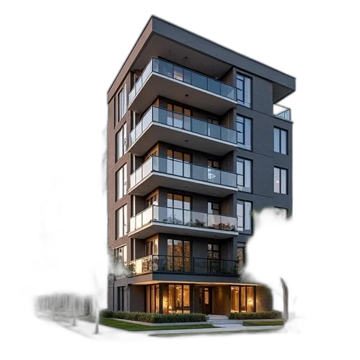 building, 3d render, photorealistic, concept art transparent PNG cut-out