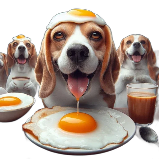 food, animal, photorealistic, beagles transparent PNG cut-out