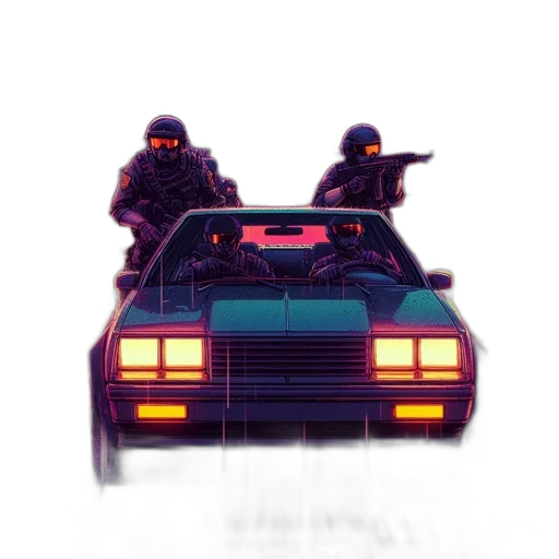 car, jacket, weapon, robot transparent PNG cut-out