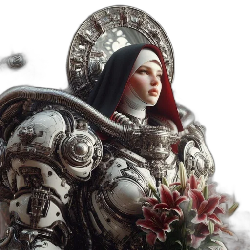 crown, jewelry, robot, fantasy art transparent PNG cut-out