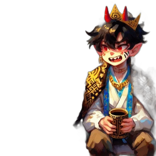 staff, crown, dragon, fantasy art transparent PNG cut-out