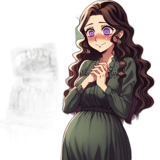 dress, staff, face, pixel art transparent PNG cut-out