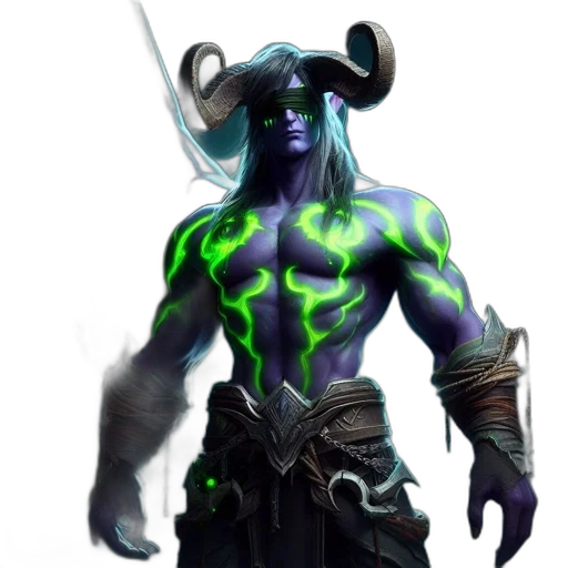 staff, creature, mask, fantasy art transparent PNG cut-out
