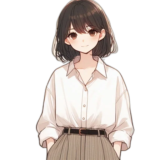 dress, staff, hair, jacket transparent PNG cut-out