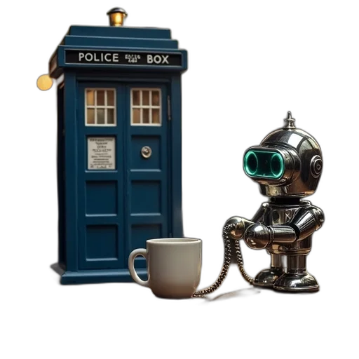 robot, 3d render, concept art, outer space transparent PNG cut-out
