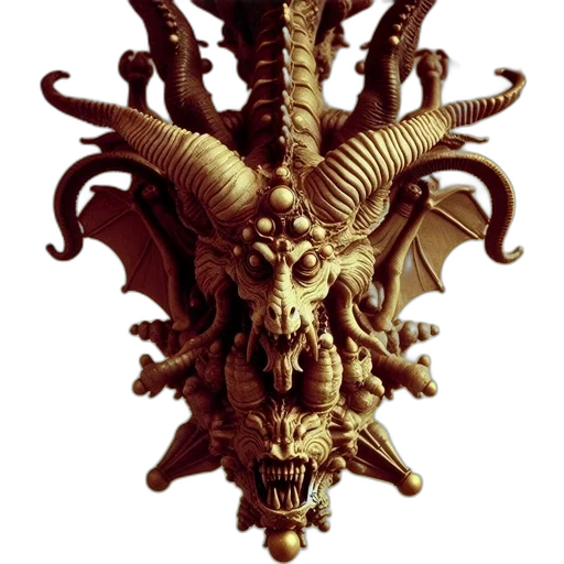 dragon, crown, staff, creature transparent PNG cut-out
