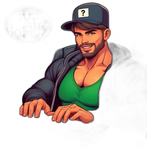 hat, jacket, concept art, cartoon transparent PNG cut-out
