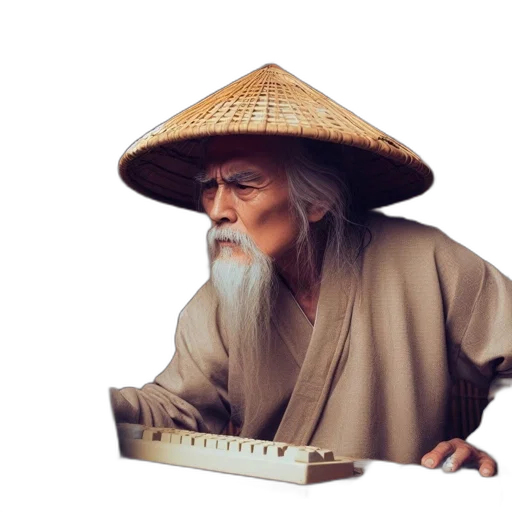 hat, staff, dragon, photorealistic transparent PNG cut-out
