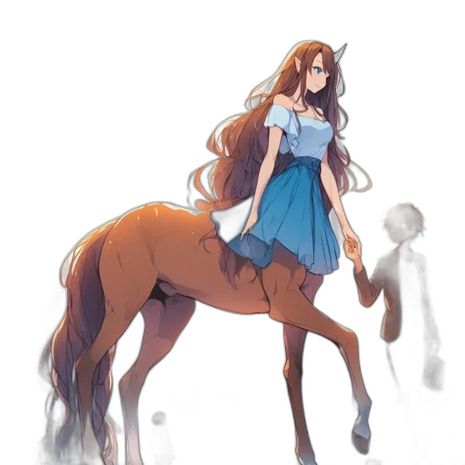 dress, creature, animal, staff transparent PNG cut-out