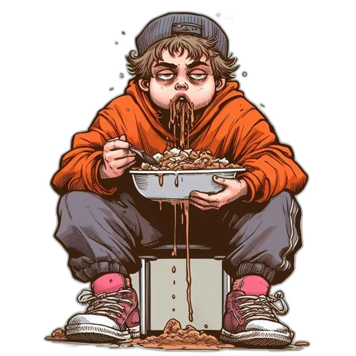 food, comic book art, concept art, cartoon transparent PNG cut-out