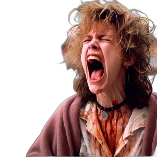 face, fire, woman, screaming transparent PNG cut-out