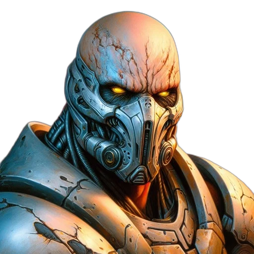 mask, face, robot, comic book art transparent PNG cut-out