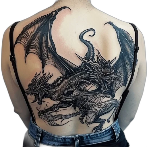 dragon, dress, fantasy art, photorealistic transparent PNG cut-out