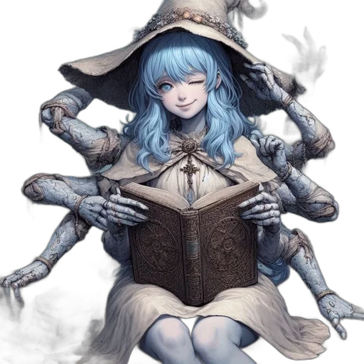 robot, dress, creature, staff transparent PNG cut-out