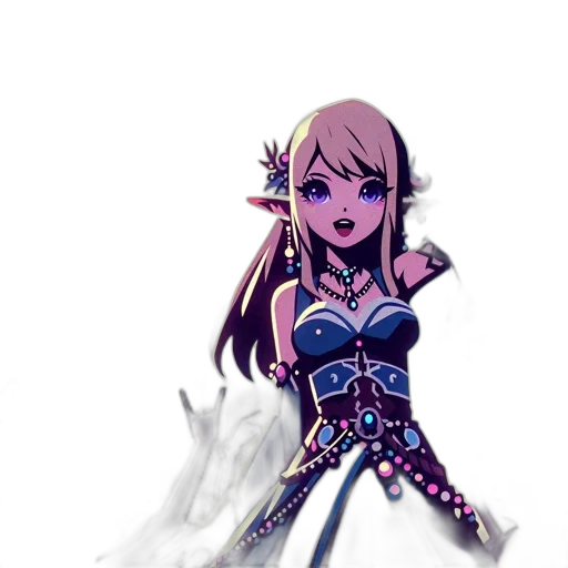 dress, staff, weapon, pixel art transparent PNG cut-out