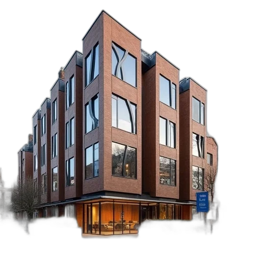 building, 3d render, photorealistic, city street transparent PNG cut-out