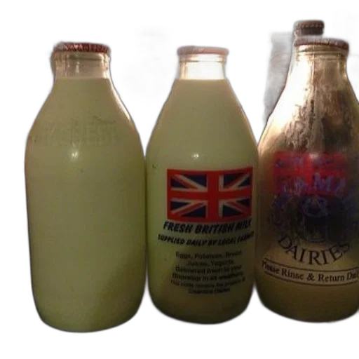 bottle, three, bottles, milk transparent PNG cut-out