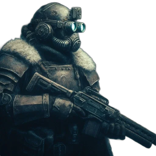 weapon, mask, robot, concept art transparent PNG cut-out
