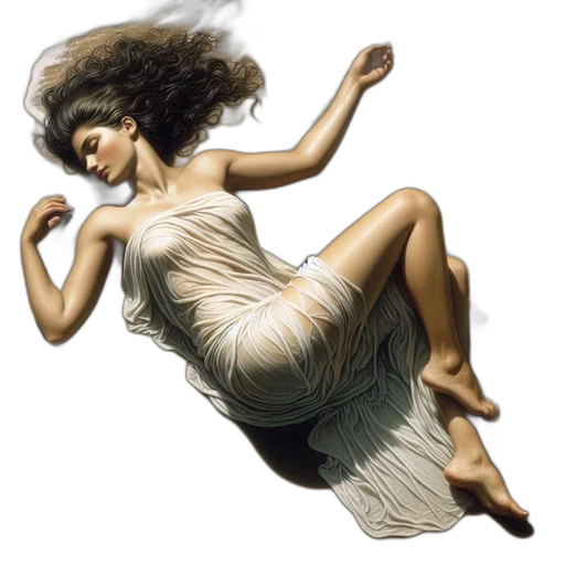 dress, hair, photorealistic, fantasy art transparent PNG cut-out