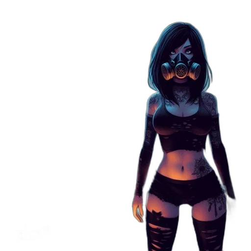 mask, concept art, comic book art, 3d render transparent PNG cut-out