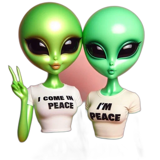 concept art, outer space, two, alien transparent PNG cut-out