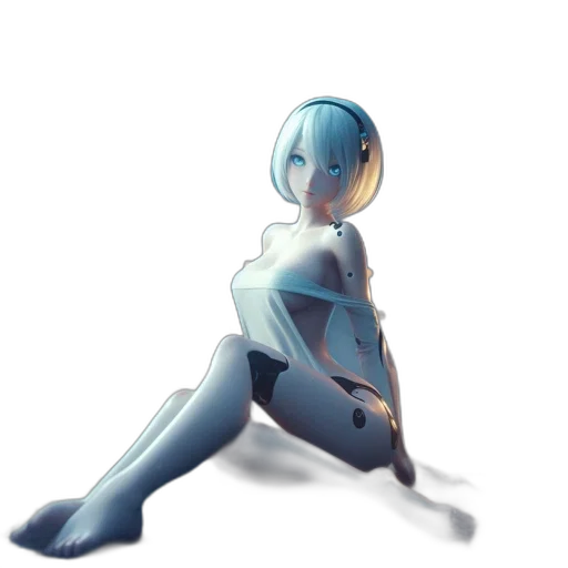 robot, dress, creature, staff transparent PNG cut-out