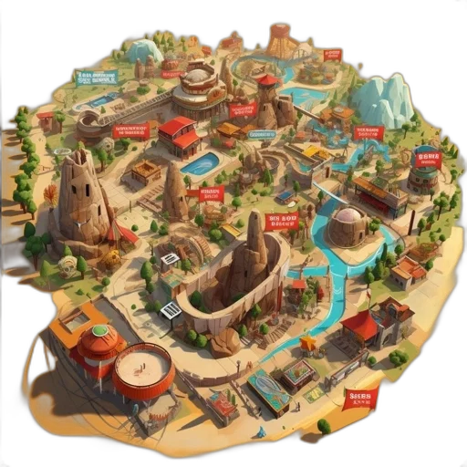 concept art, 3d render, fantasy art, earth tones transparent PNG cut-out