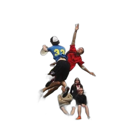 3d render, two, men, jump transparent PNG cut-out
