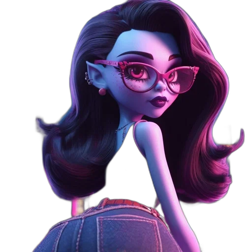 dress, hair, concept art, 3d render transparent PNG cut-out