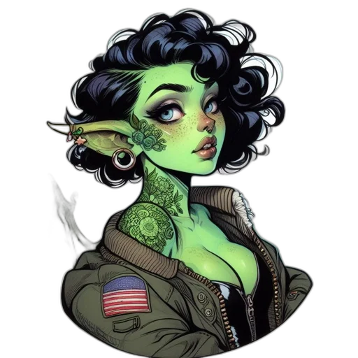 comic book art, concept art, fantasy art, cartoon transparent PNG cut-out