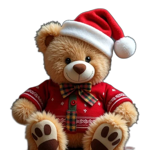 photorealistic, 3d render, christmas, teddy transparent PNG cut-out