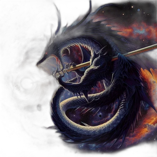 dragon, creature, mask, staff transparent PNG cut-out