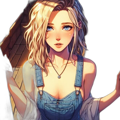 dress, face, jewelry, staff transparent PNG cut-out