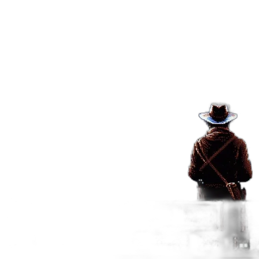 hat, jacket, robot, sword transparent PNG cut-out