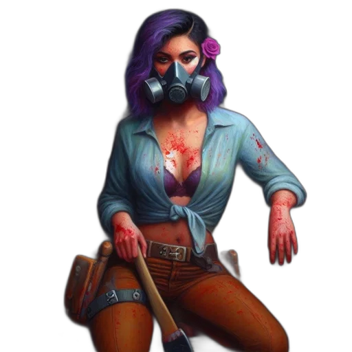 mask, jacket, staff, face transparent PNG cut-out