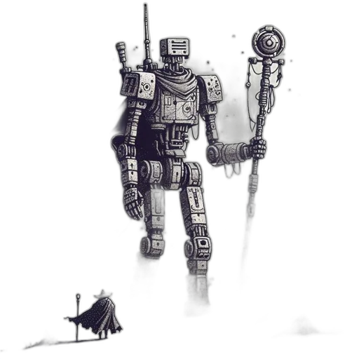 robot, weapon, sword, creature transparent PNG cut-out