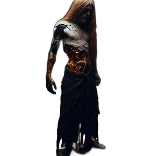 creature, mask, staff, dress transparent PNG cut-out