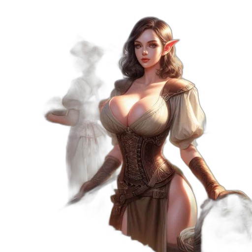 dress, fantasy art, concept art, comic book art transparent PNG cut-out