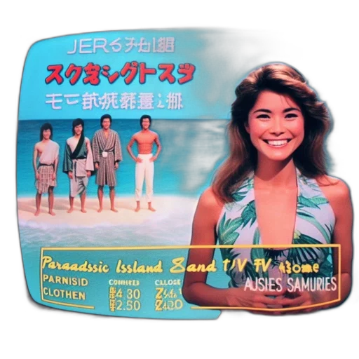 vaporwave, beach, underwater, old transparent PNG cut-out