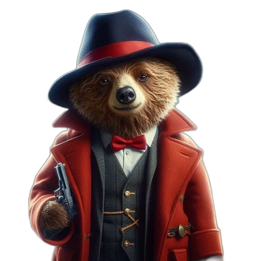 jacket, animal, staff, hat transparent PNG cut-out